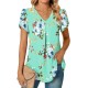 Anyally Women's Plus Size Summer Dressy Chiffon Blouses Short Sleeve V Neck Tunic Tops for Leggings Casual T-Shirts