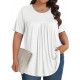 Tencede Womens Plus Size Tops Tunic Short Sleeve Crew Neck Shirts Casual Soft Blouse 1X-5X