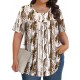 Tencede Womens Plus Size Tops Tunic Short Sleeve Crew Neck Shirts Casual Soft Blouse 1X-5X