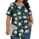 Tencede Womens Plus Size Tops Tunic Short Sleeve Crew Neck Shirts Casual Soft Blouse 1X-5X