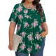 Tencede Womens Plus Size Tops Tunic Short Sleeve Crew Neck Shirts Casual Soft Blouse 1X-5X