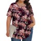 Tencede Womens Plus Size Tops Tunic Short Sleeve Crew Neck Shirts Casual Soft Blouse 1X-5X