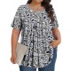 Tencede Womens Plus Size Tops Tunic Short Sleeve Crew Neck Shirts Casual Soft Blouse 1X-5X